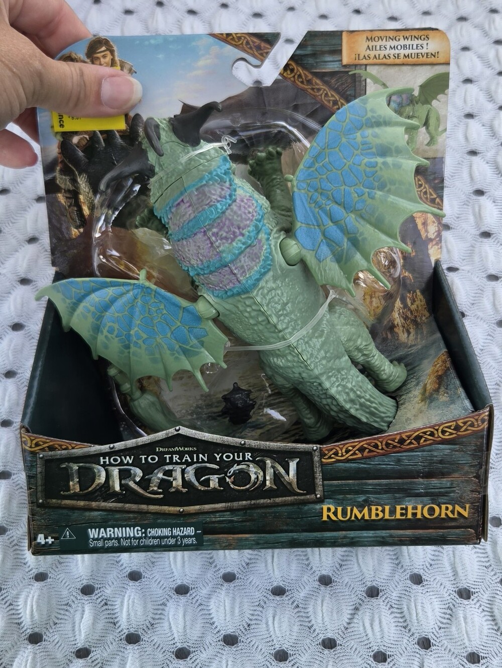Dreamworks How to Train Your Dragon Rumblehorn Dragon Toy W/ Moveable Wings, New